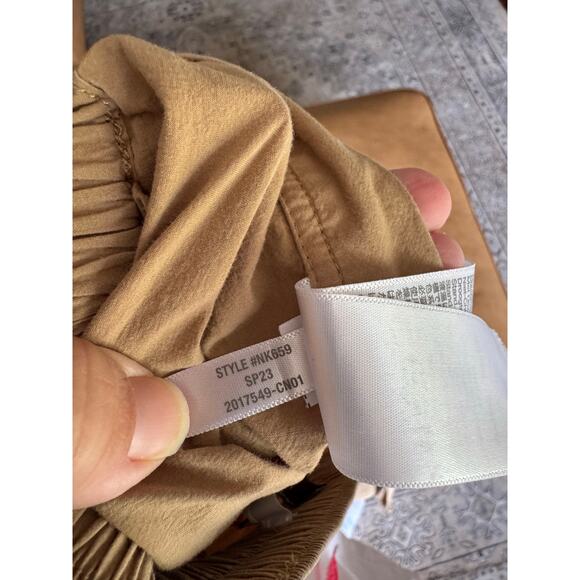 Madewell Signature Poplin Side Button 100% cotton tan Midi Skirt Size Small - Picture 9 of 9